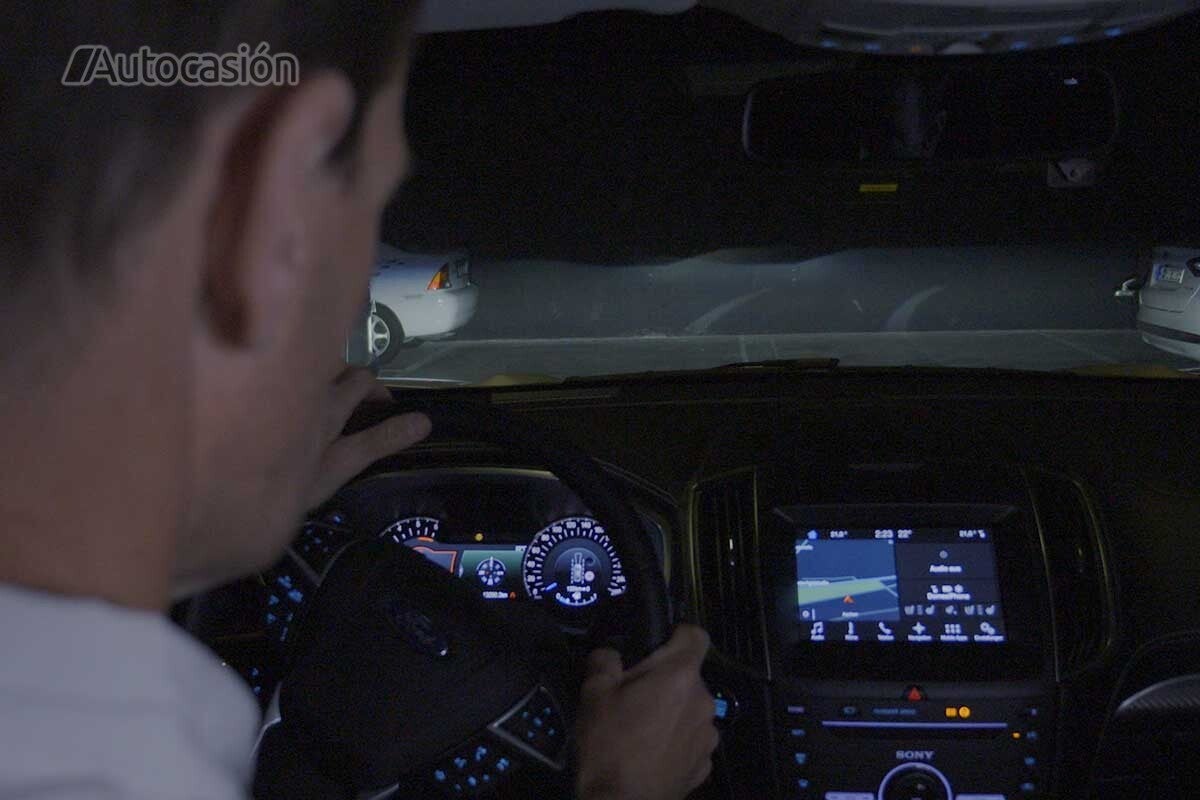 Ford LED headlights that project information onto the road