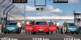 Récord de autonomía del Hyundai Kona eléctrico: 1.026 km