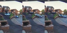 Parecía que había aparcado ya pero casi acaba con su Porsche Taycan en el desguace