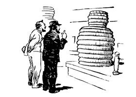 En la Feria Internacional de Lyon de 1894 nació la idea de Bibendum al ver una pila de neumáticos.