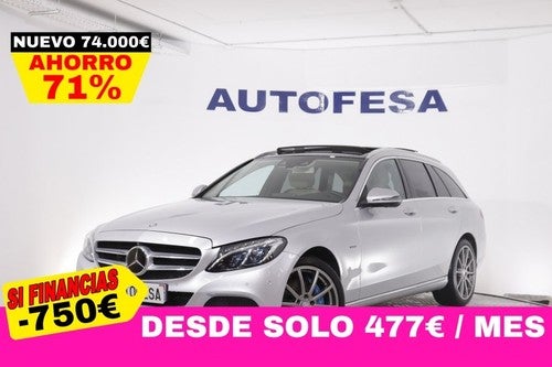 MERCEDES-BENZ Clase C HIBRIDO ENCHUFABLE AMG LINE AUTO 279cv 5P # TECHO ELEC PANORAMICO, NAVY, CUERO