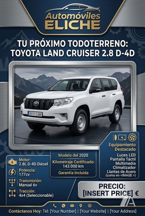 Toyota Land Cruiser 5P 2.8 D-4D GX 7 Plazas 2020, foto 1