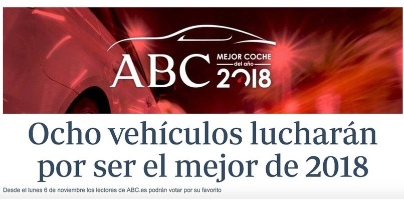 Estos son los finalistas al Mejor Coche del Año ABC 2018