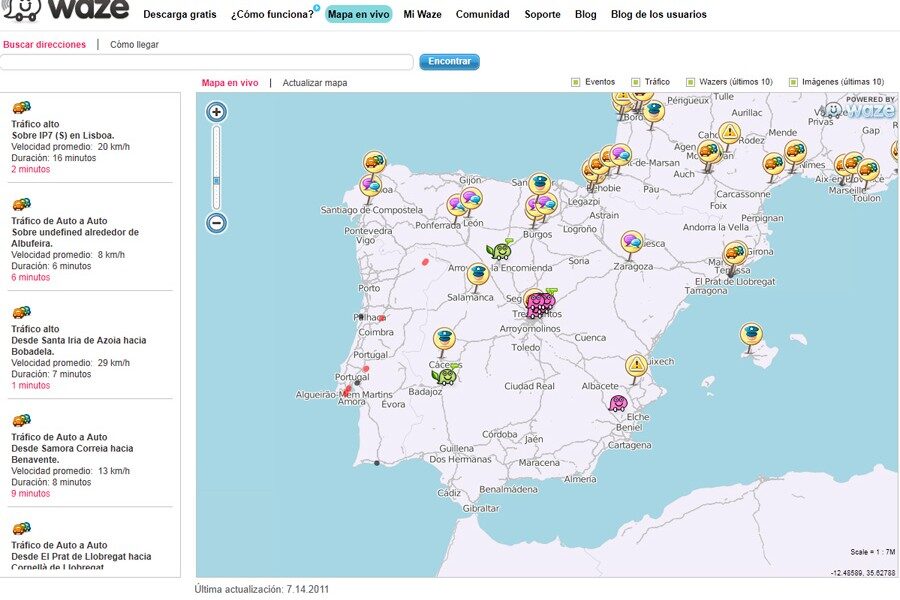 Con Waze puedes intercambiar datos de tráfico en tiempo real.