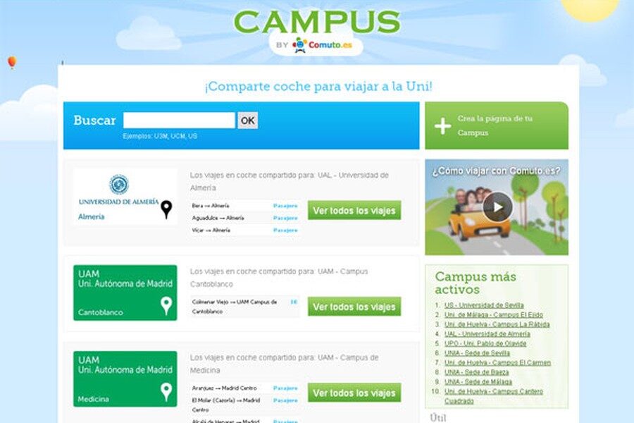 Campus by Comuto es el nuevo espacio en la red social para compartir coche especialmente destinado a estudiantes universitarios