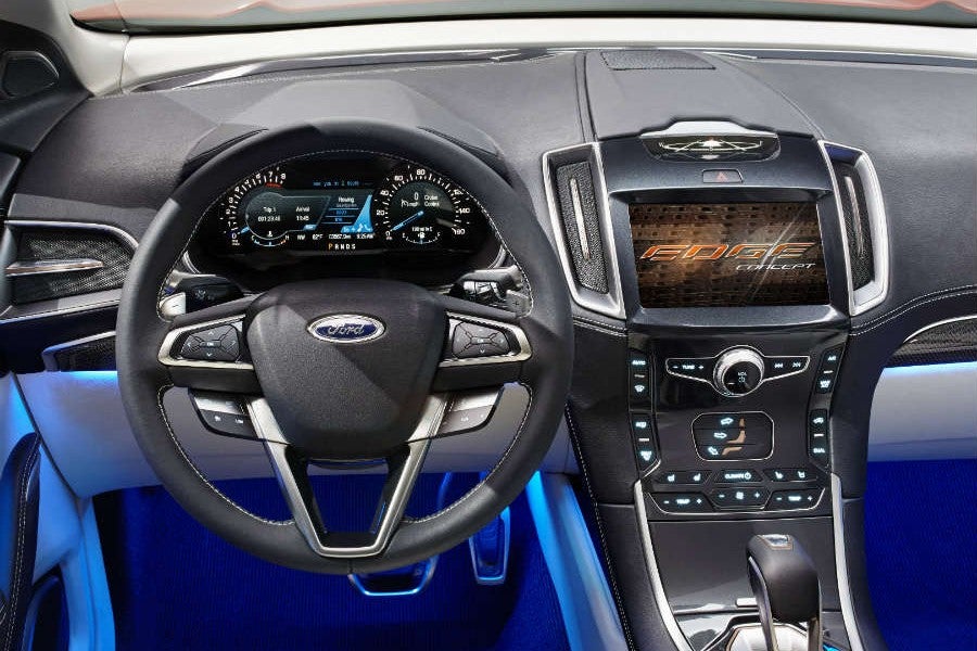 El interior del Ford Edge Concept presenta un aspecto que bien podría ser el del modelo de producción.