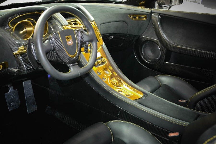 El interior del GTA Spano se ha vuelto más ostentoso en Dubai, adaptándose a los gustos de la clase alta de allí.
