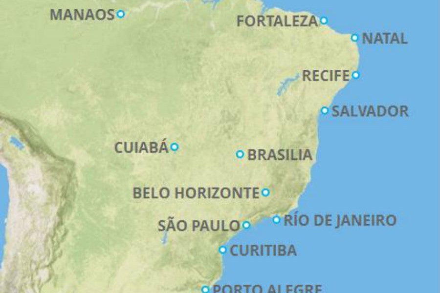 Esta es la situación de las 12 sedes del Mundial de Fútbol en Brasil.