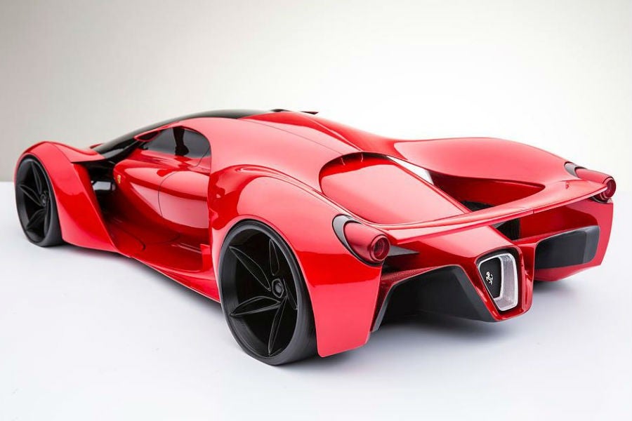 La zaga del Ferrari F80 Concept es más parecida a la de un coche de carreras del futuro.