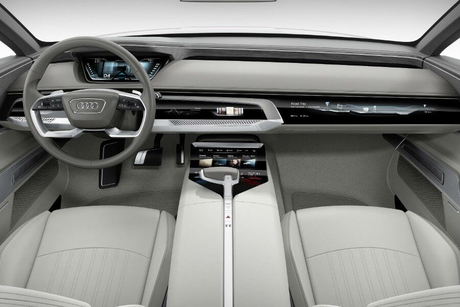 El interior del Audi Prologue es el típico de un concept car, muy futurista.