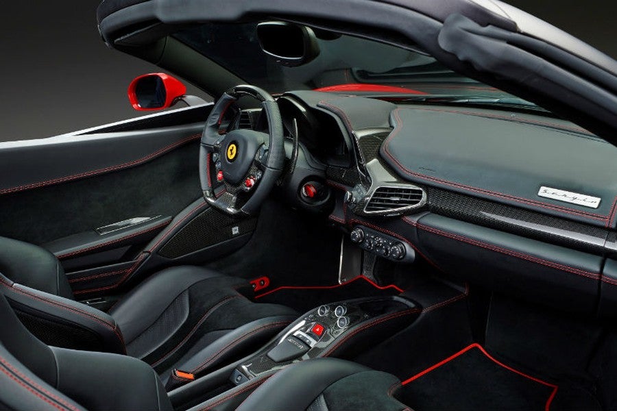 El interior del Ferrari Sergio es también totalmente personalizable.