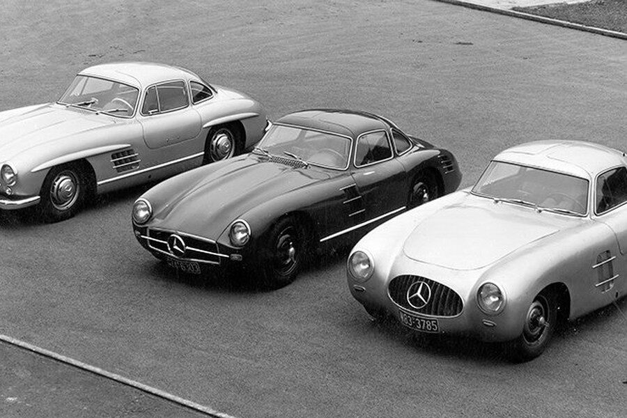 Varios prototipos del Mercedes 300 SL.