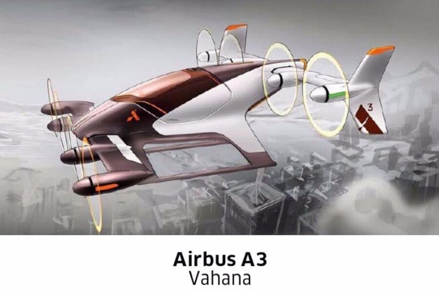 Modelo de aerotaxi de Airbus.