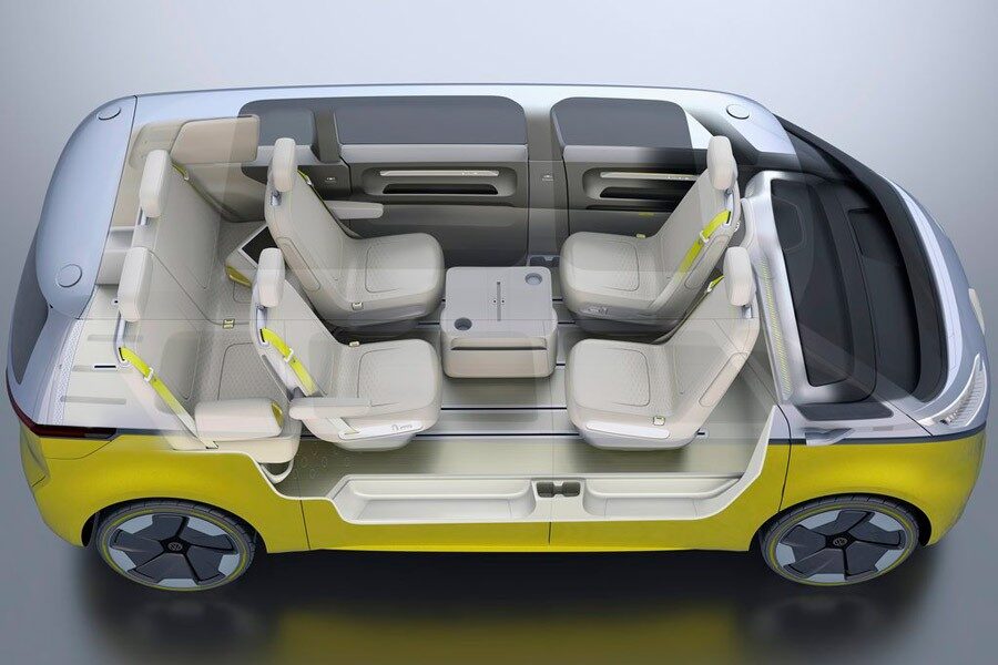 El VW ID Buzz Concept se ha diseñado con asientos giratorios para cuando esté activado el piloto automático.