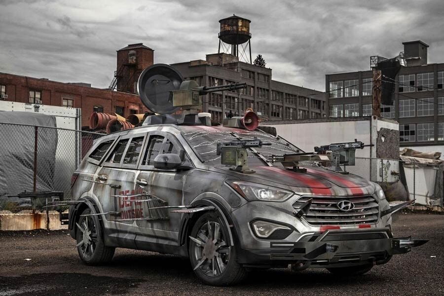 El Hyundai Santa Fe Zombie Survival Machine está preparado para resistir a una noche de muertos vivientes.