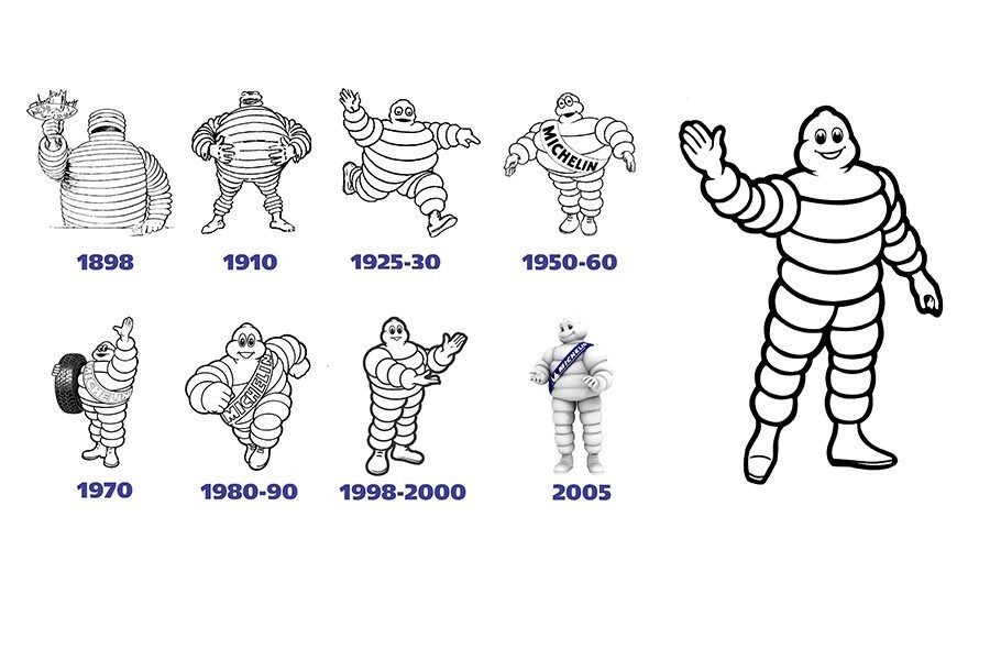 El muñeco de Michelin ha sufrido varios cambios a lo largo de sus 120 años de vida.