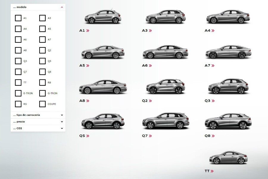 El nuevo configurador de Audi ya permite configurar todos sus modelos en 3D