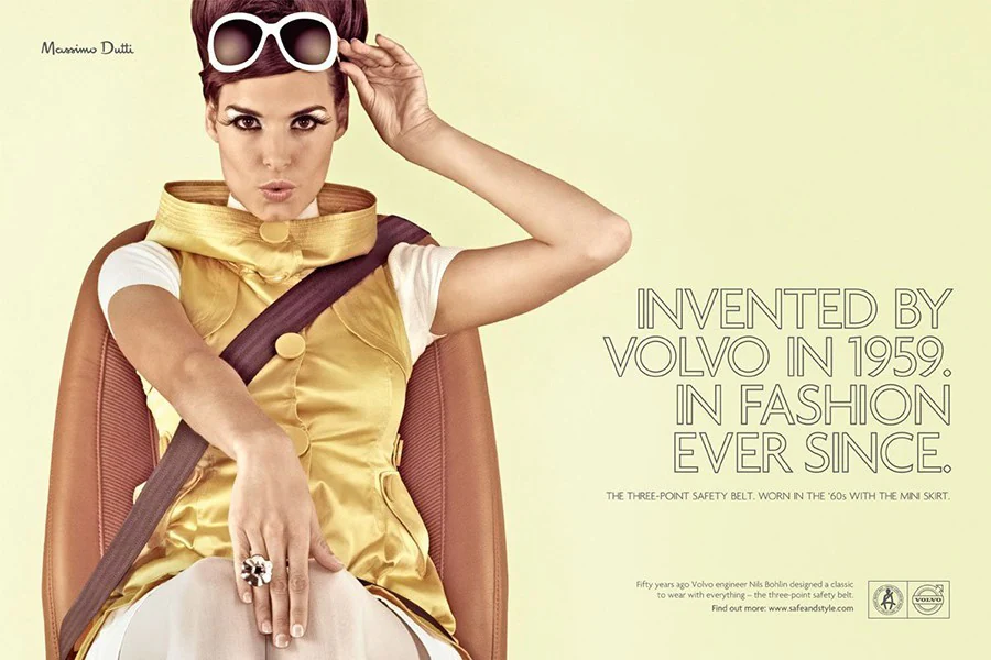 Llamativa campaña publicitaria de una marca de moda con el cinturón de seguridad como protagonista.