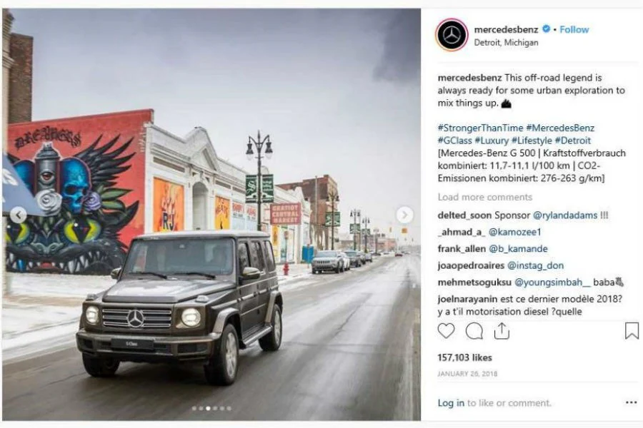 Mercedes tuvo que retirar las fotos de Instagram ante la amenaza de los graffiteros