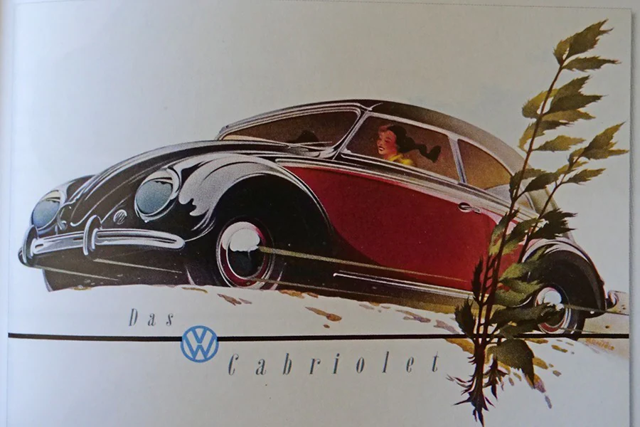 El estilizado lápiz de Bernd Reuters se encargó de hacer más atractivo el VW en la publicidad.