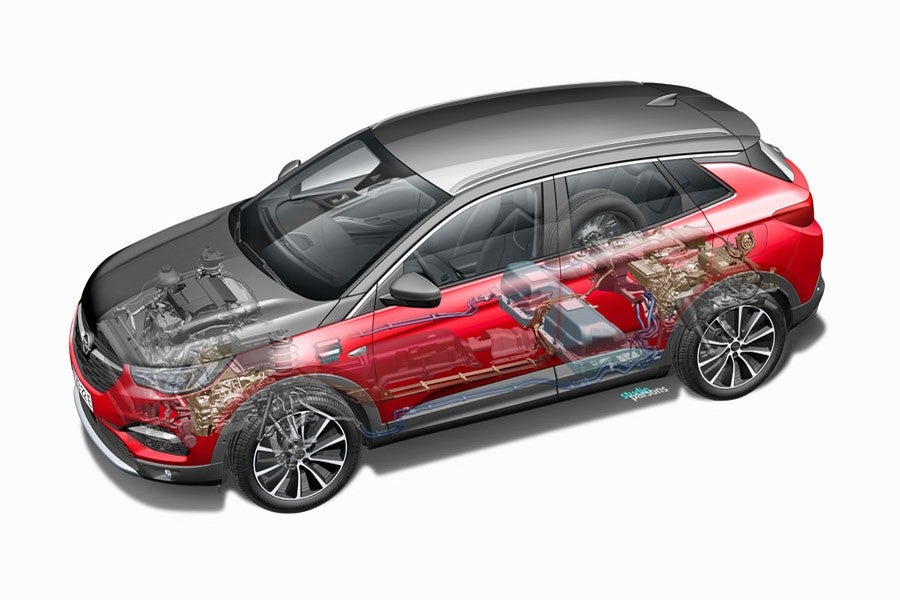 Con esta configuración mecánica, el Grandland X Hybrid4 es el Opel más potente de la actualidad.